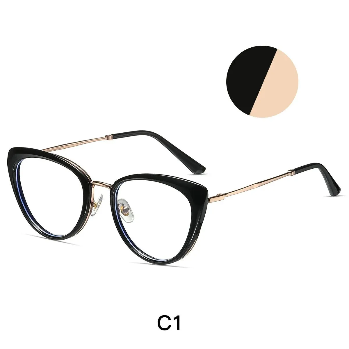Yimaruili Women's Full Rim Cat Eye Alloy Eyeglasses 87007