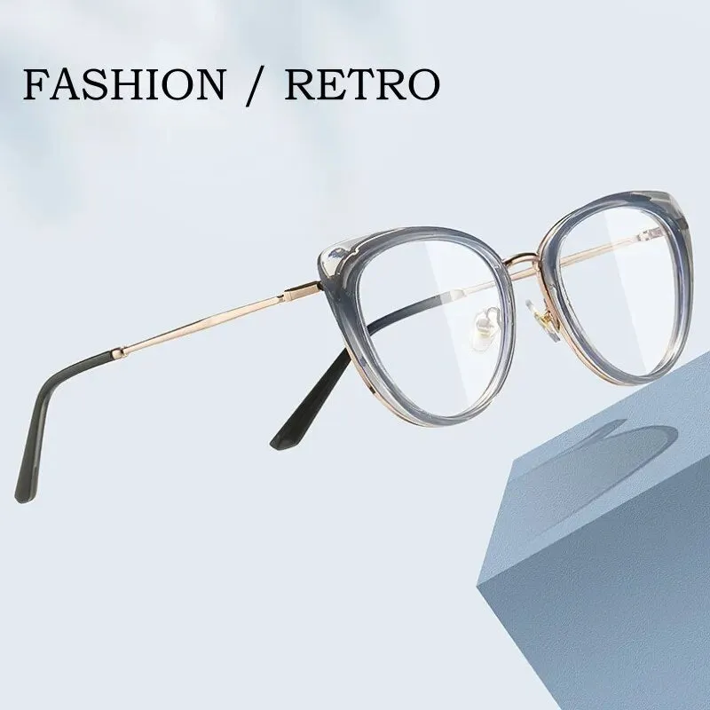 Yimaruili Women's Full Rim Cat Eye Alloy Eyeglasses 87007