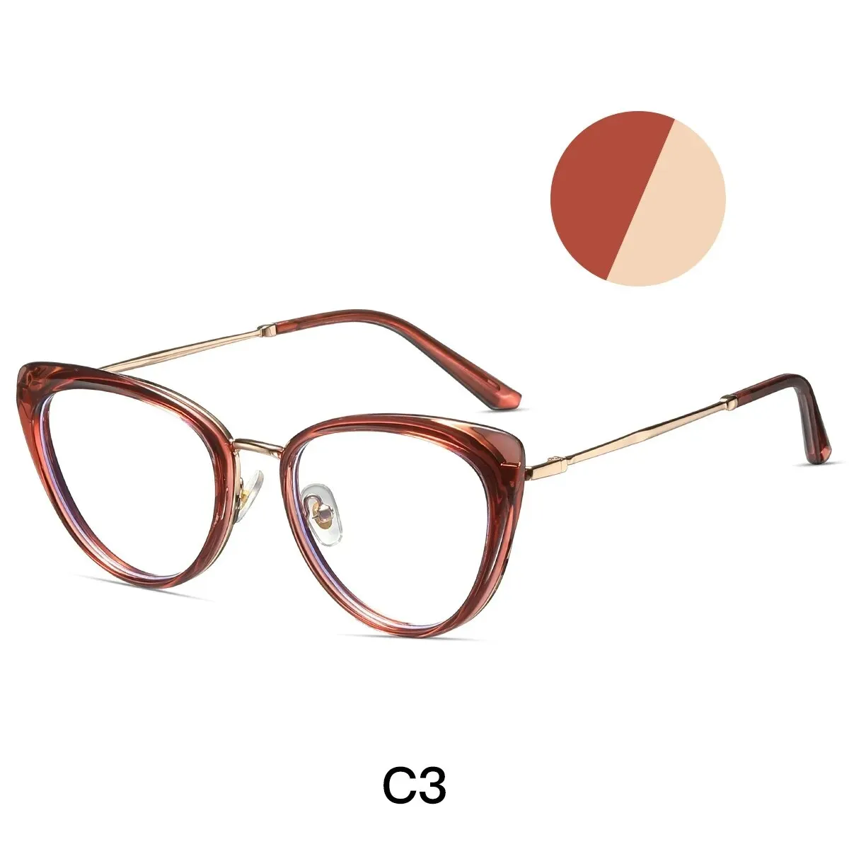 Yimaruili Women's Full Rim Cat Eye Alloy Eyeglasses 87007