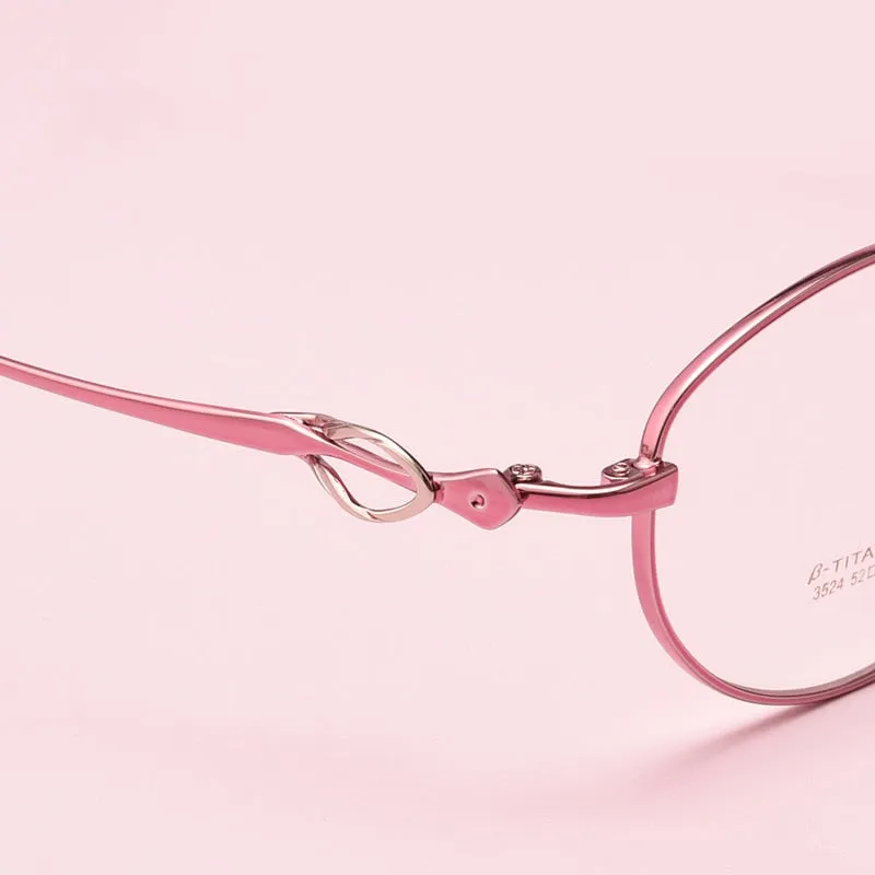 Yimaruili Women's Full Rim Oval Alloy Eyeglasses 3524X