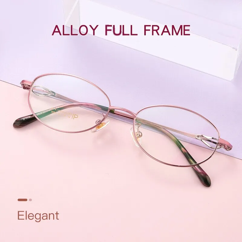 Yimaruili Women's Full Rim Oval Alloy Eyeglasses 3524X