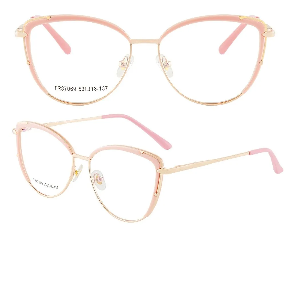Yimaruili Women's Full Rim Square Cat Eye Alloy Eyeglasses 87069
