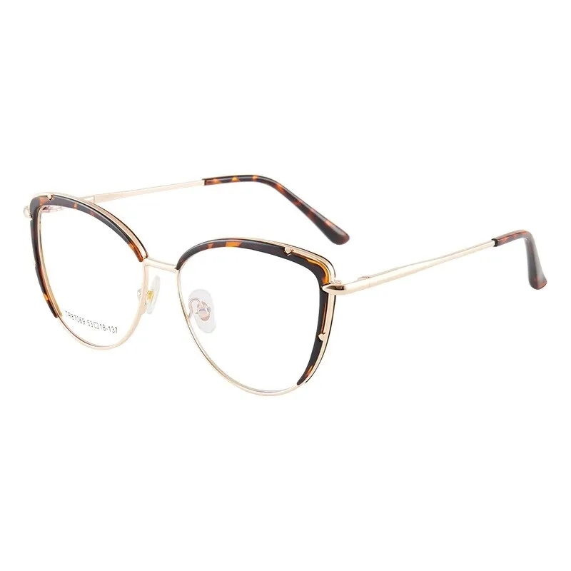 Yimaruili Women's Full Rim Square Cat Eye Alloy Eyeglasses 87069