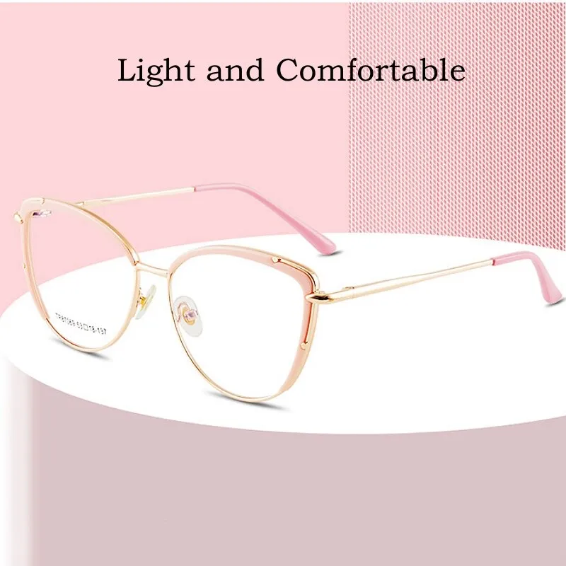Yimaruili Women's Full Rim Square Cat Eye Alloy Eyeglasses 87069