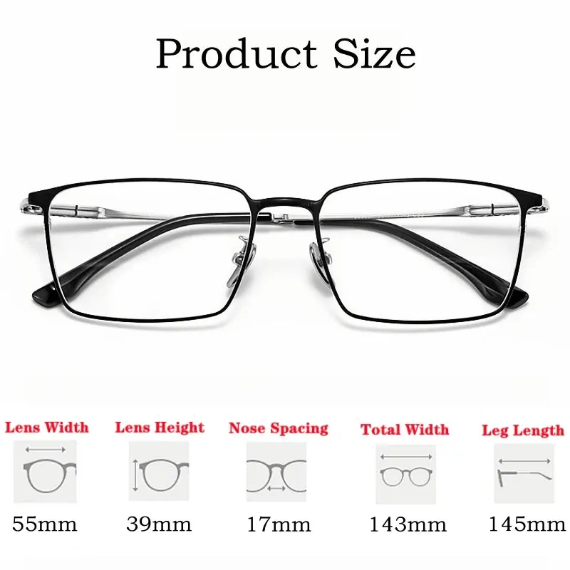 Yimaruli Men's Full Rim Square IP Titanium Eyeglasses J86037