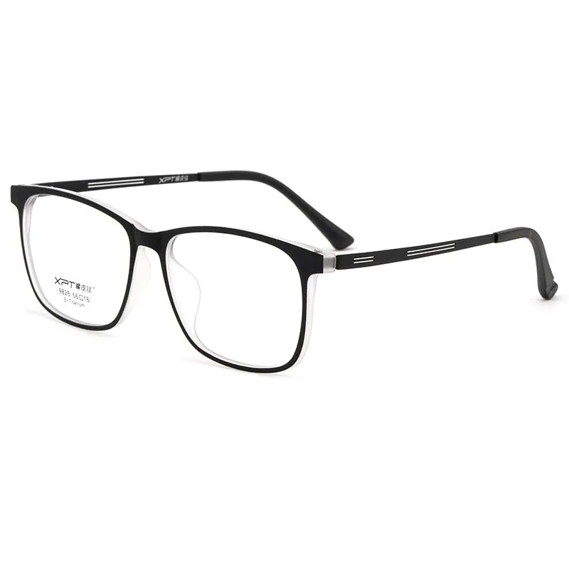 Yimaruli Men's Full Rim Titanium Square Frame Eyeglasses 9825