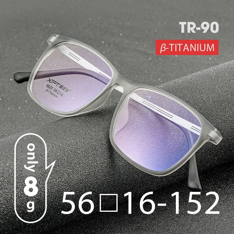 Yimaruli Men's Full Rim Titanium Square Frame Eyeglasses 9825