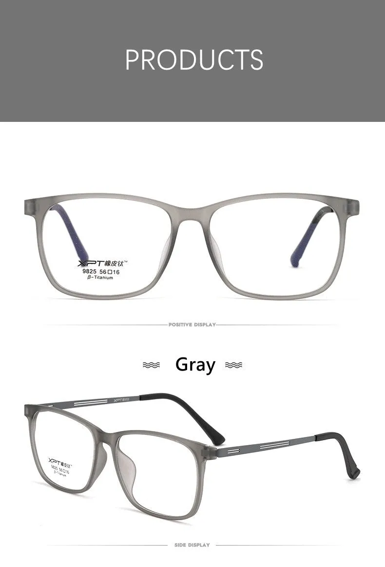 Yimaruli Men's Full Rim Titanium Square Frame Eyeglasses 9825