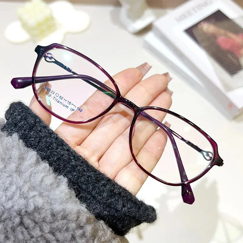 Yimaruli Women's Small Full Rim Cat Eye Square Alloy Eyeglasses F123x