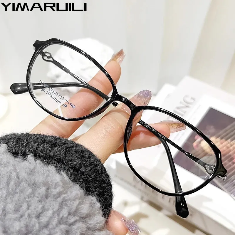 Yimaruli Women's Small Full Rim Cat Eye Square Alloy Eyeglasses F123x