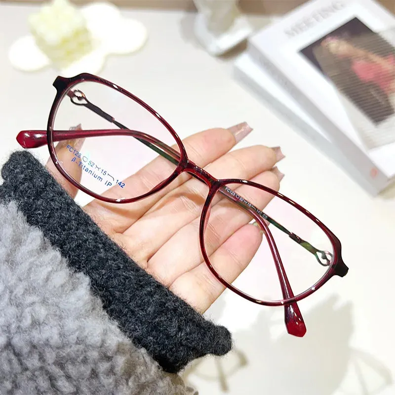 Yimaruli Women's Small Full Rim Cat Eye Square Alloy Eyeglasses F123x