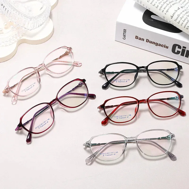 Yimaruli Women's Small Full Rim Cat Eye Square Alloy Eyeglasses F123x