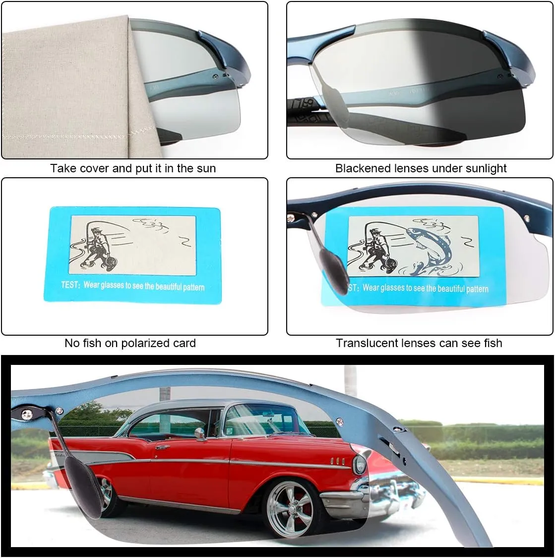 YIMI Polarized Photochromic Driving z87 Sunglasses For Men Women Day and Night safety glasses