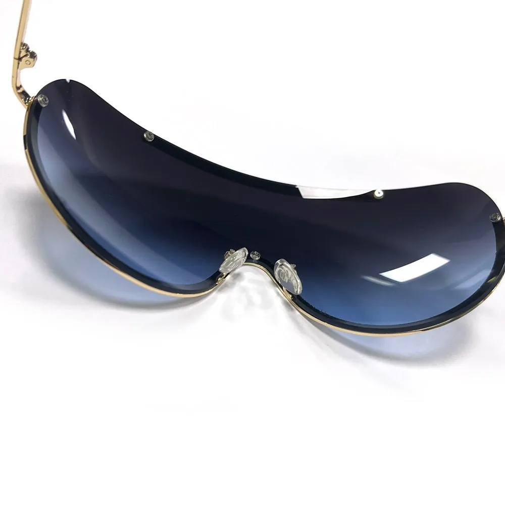 YJ-006 One-piece-style cool sunglasses jelly-colored sea tide trend two-color wild sunglasses