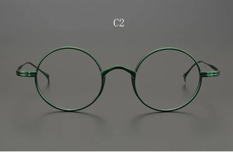 Yujo Unisex Full Rim 43mm Round Titanium Eyeglasses