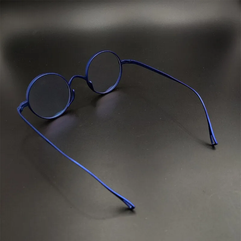 Yujo Unisex Full Rim 43mm Round Titanium Eyeglasses