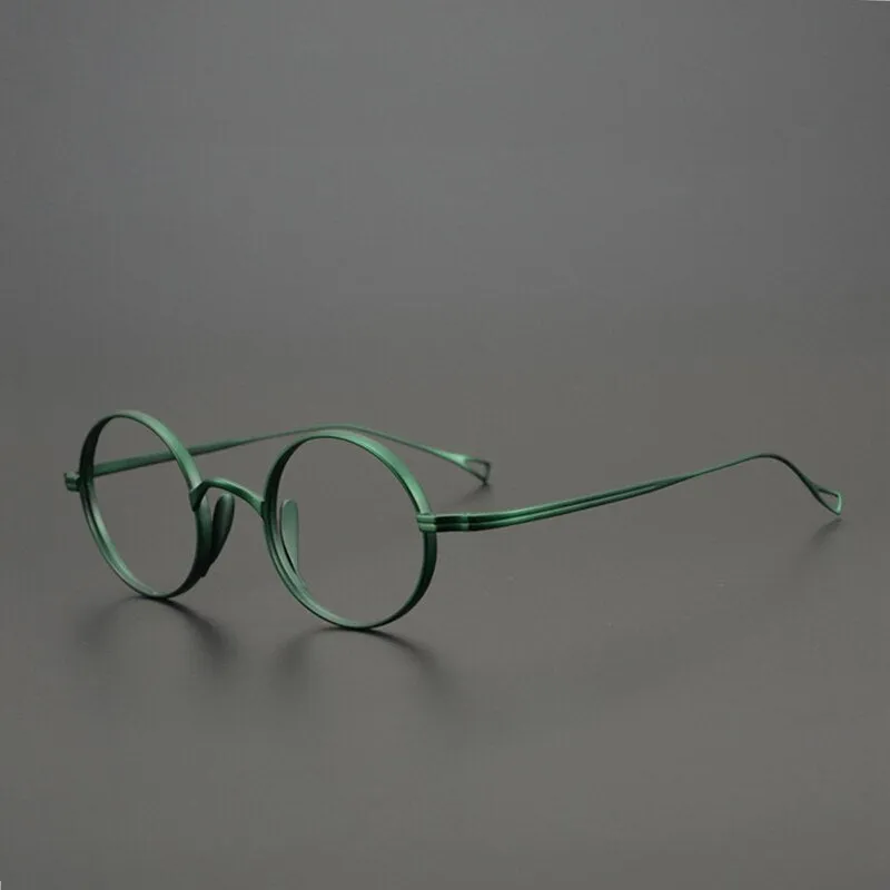 Yujo Unisex Full Rim 43mm Round Titanium Eyeglasses