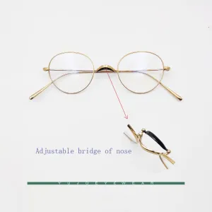 Yujo Unisex Full Rim Oval Round Titanium Eyeglasses Customized Lens Options