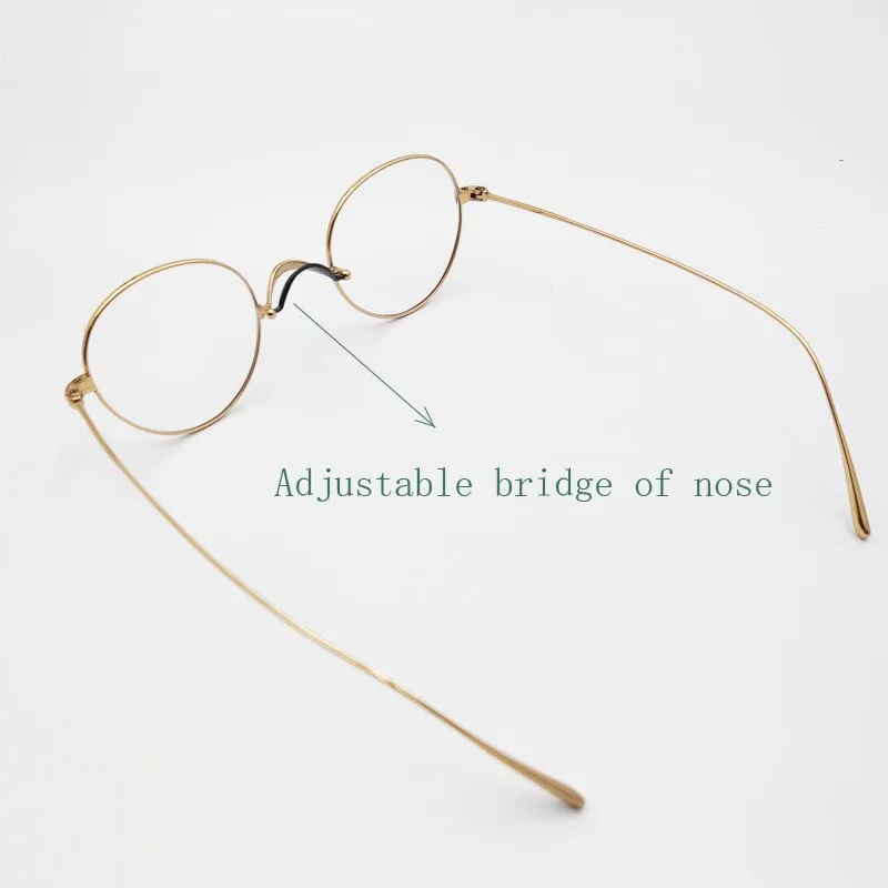 Yujo Unisex Full Rim Oval Round Titanium Eyeglasses Customized Lens Options