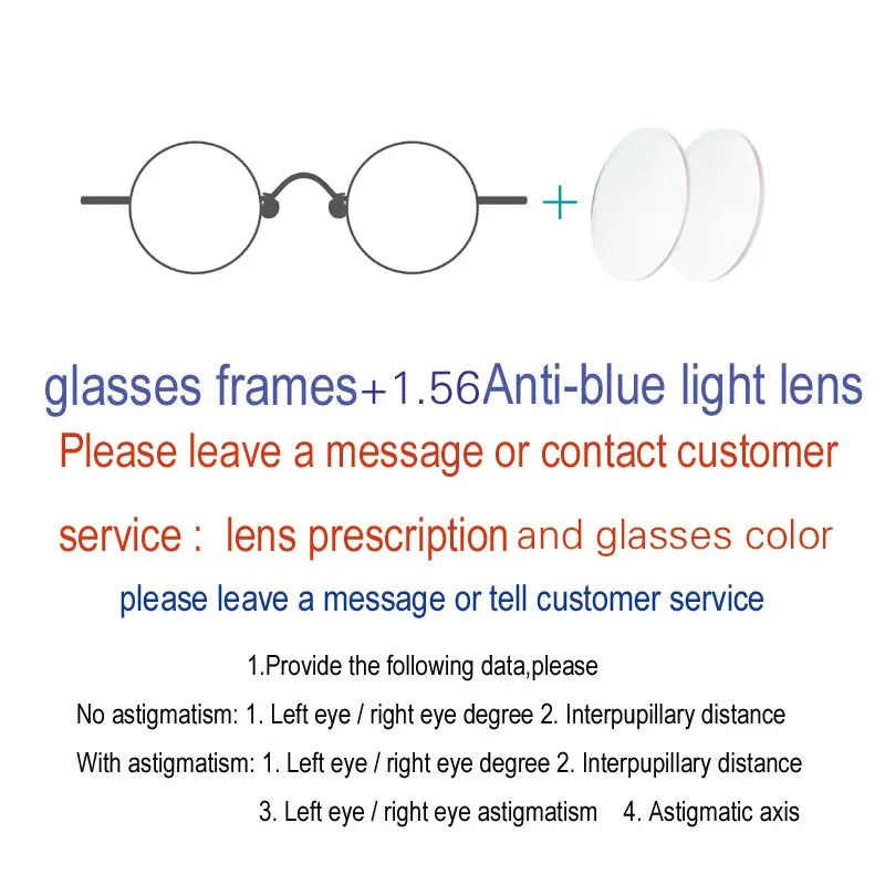 Yujo Unisex Full Rim Oval Round Titanium Eyeglasses Customized Lens Options