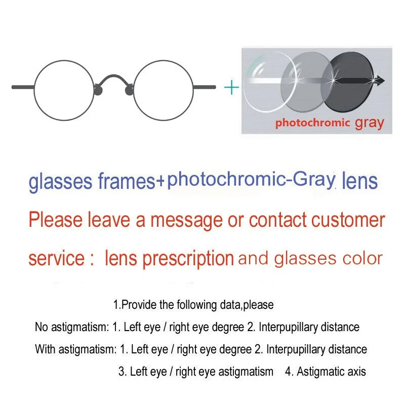 Yujo Unisex Full Rim Oval Round Titanium Eyeglasses Customized Lens Options