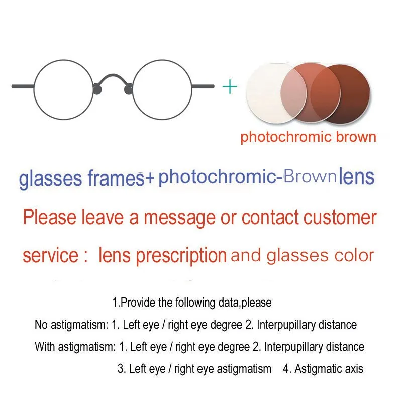 Yujo Unisex Full Rim Oval Round Titanium Eyeglasses Customized Lens Options