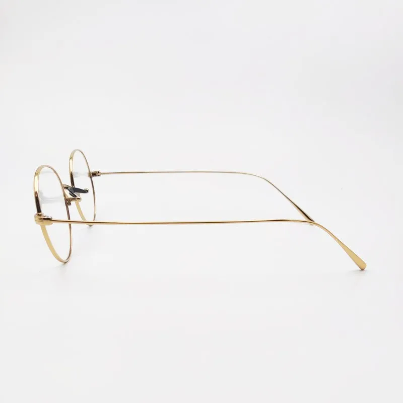 Yujo Unisex Full Rim Oval Round Titanium Eyeglasses Customized Lens Options