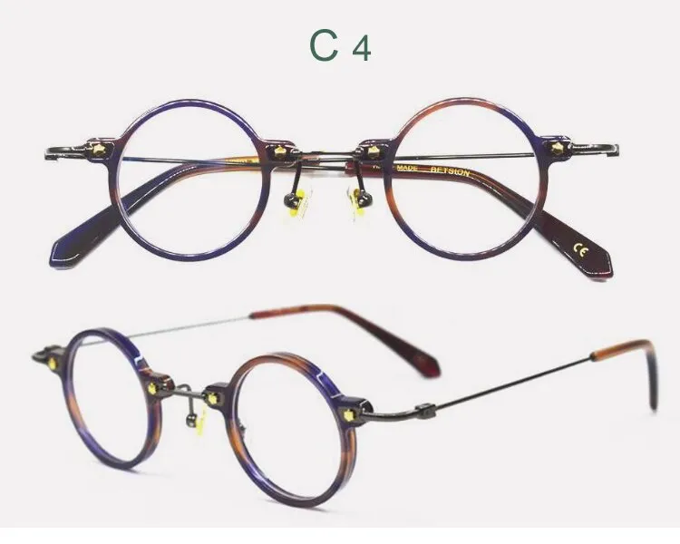 Yujo Unisex Full Rim Round Eyeglasses Acetate Y008