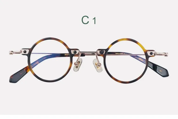 Yujo Unisex Full Rim Round Eyeglasses Acetate Y008