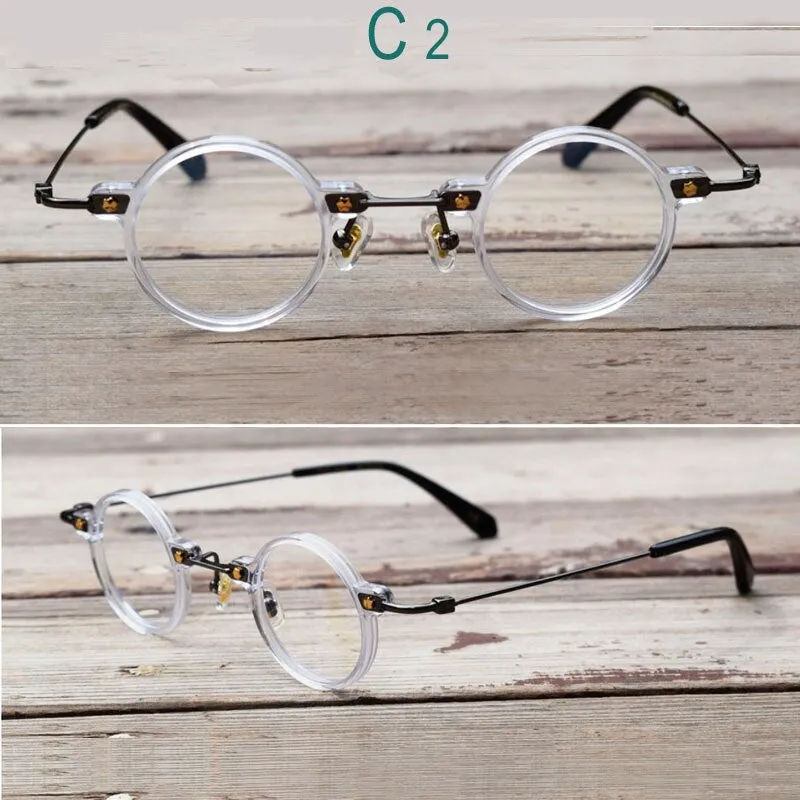 Yujo Unisex Full Rim Round Eyeglasses Acetate Y008