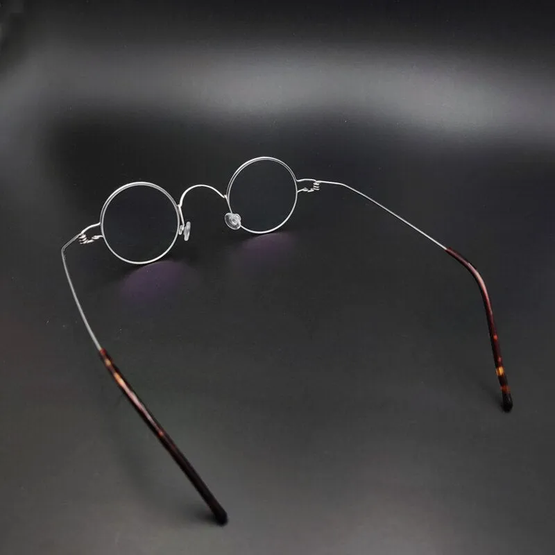 Yujo Unisex Full Rim Round Stainless Steel Small Eyeglasses Y065