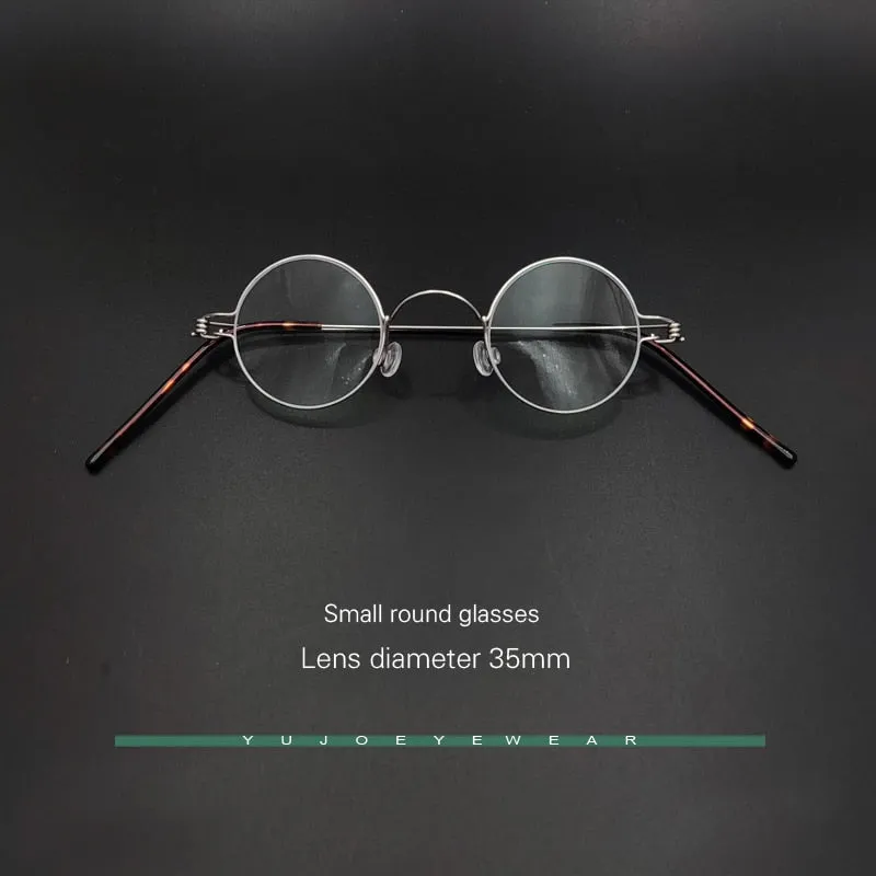 Yujo Unisex Full Rim Round Stainless Steel Small Eyeglasses Y065