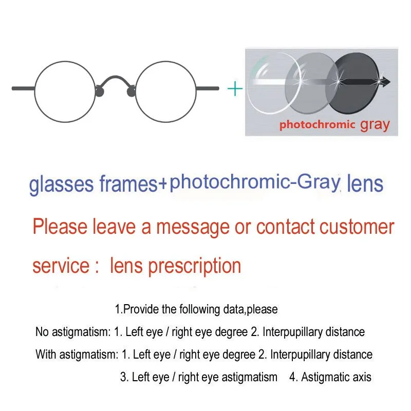 Yujo Unisex Full Rim Round Stainless Steel Small Eyeglasses Y065