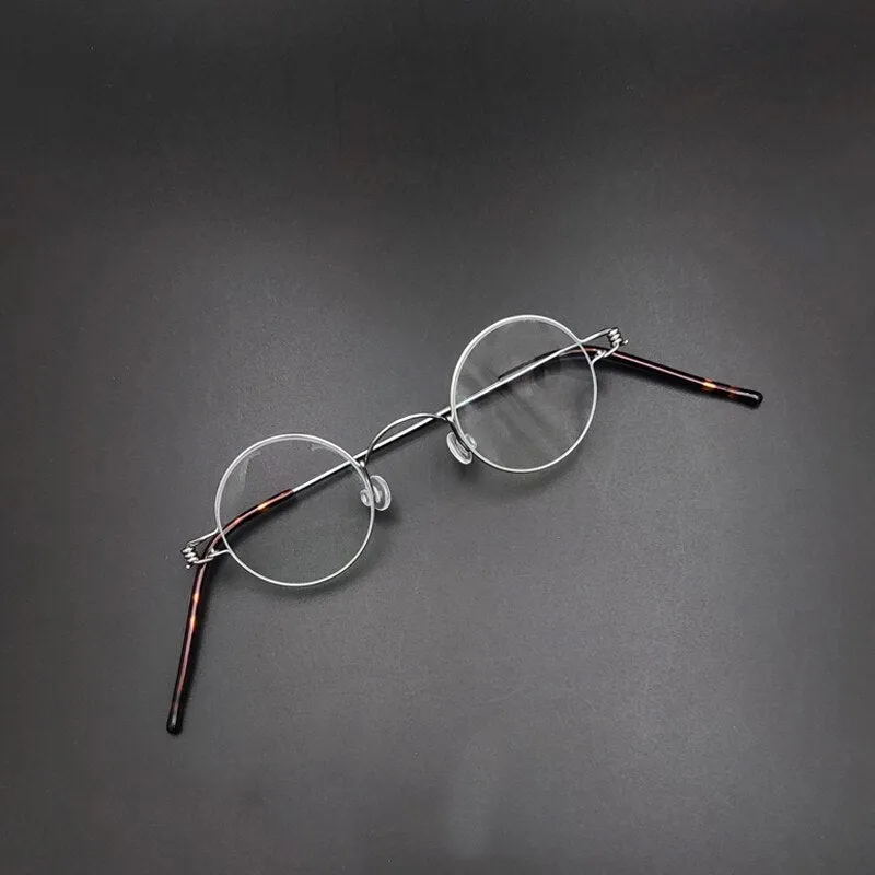 Yujo Unisex Full Rim Round Stainless Steel Small Eyeglasses Y065
