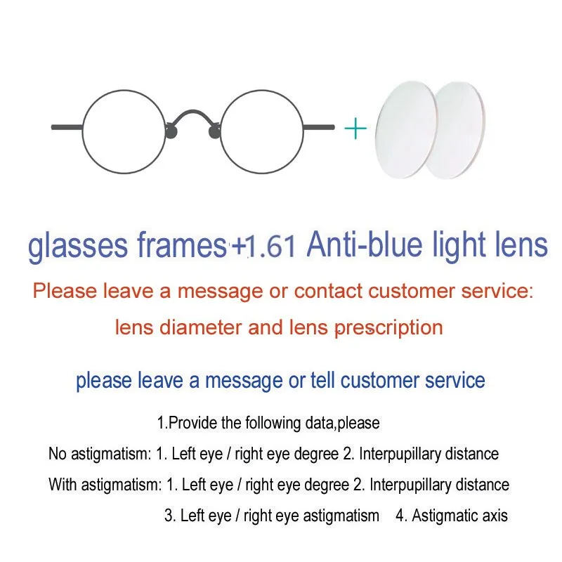 Yujo Unisex Full Rim Round Stainless Steel Small Eyeglasses Y065