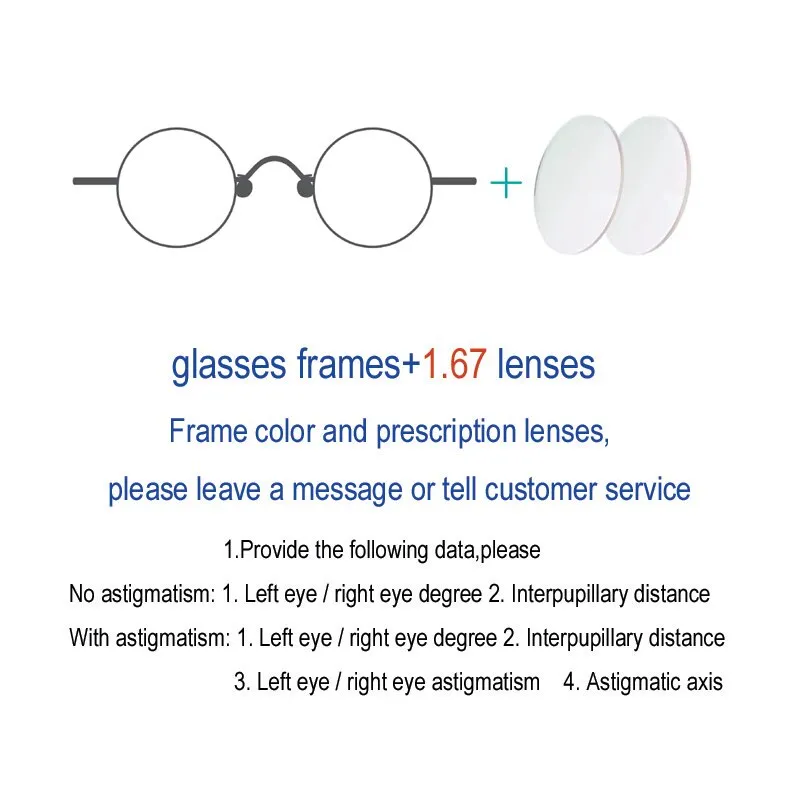 Yujo Unisex Full Rim Small 43mm Round Alloy Eyeglasses Y069