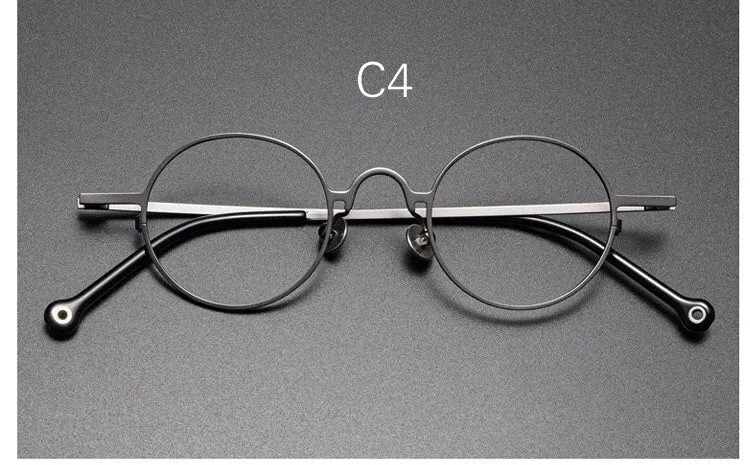 Yujo Unisex Full Rim Small 43mm Round Alloy Eyeglasses Y069