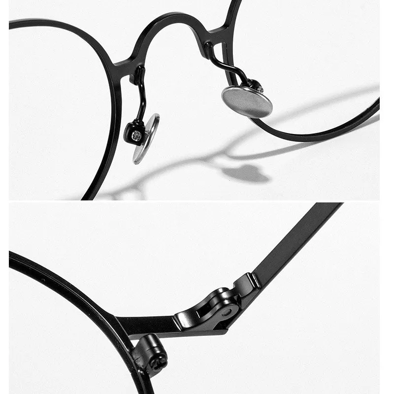 Yujo Unisex Full Rim Small 43mm Round Alloy Eyeglasses Y069