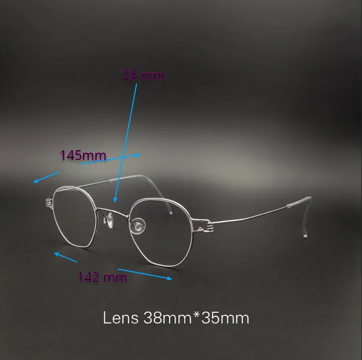 Yujo Unisex Polygonal Full Rim Stainless Steel Eyeglasses Y029