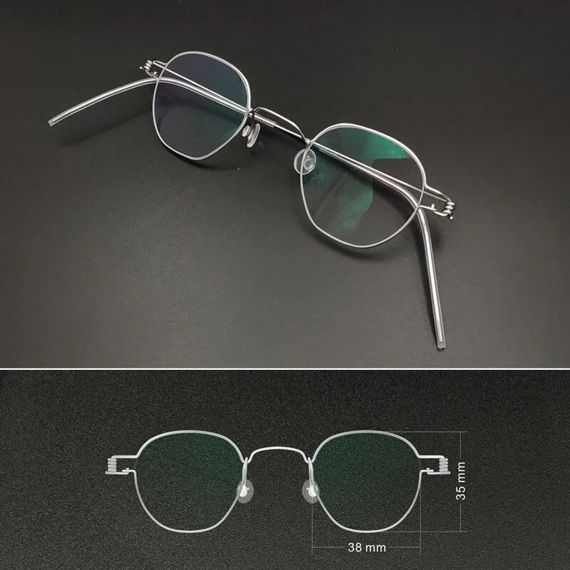 Yujo Unisex Polygonal Full Rim Stainless Steel Eyeglasses Y029