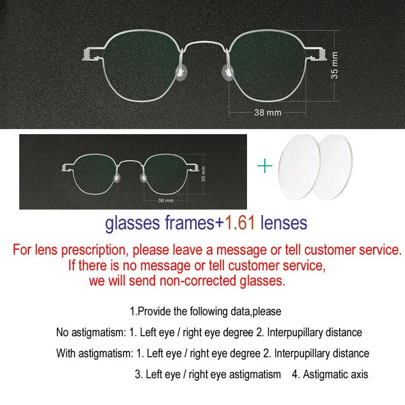 Yujo Unisex Polygonal Full Rim Stainless Steel Eyeglasses Y029