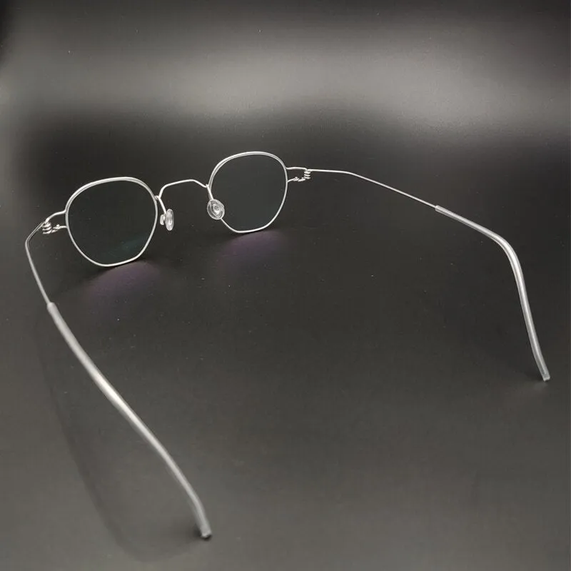 Yujo Unisex Polygonal Full Rim Stainless Steel Eyeglasses Y029