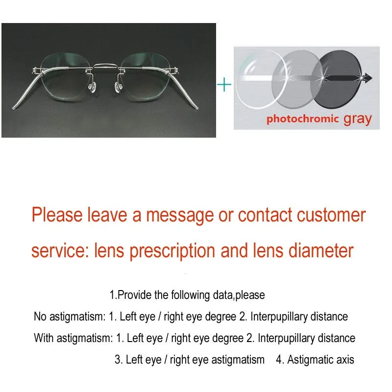 Yujo Unisex Rimless Polygon Stainless Steel Eyeglasses Y081