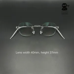 Yujo Unisex Rimless Polygon Stainless Steel Eyeglasses Y081
