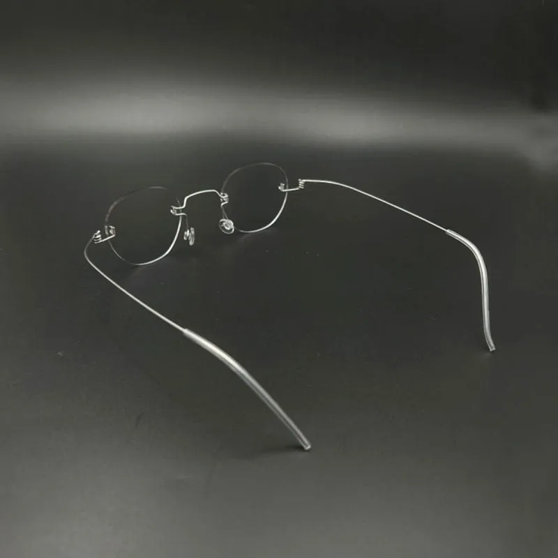 Yujo Unisex Rimless Polygon Stainless Steel Eyeglasses Y081