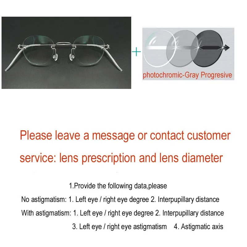 Yujo Unisex Rimless Polygon Stainless Steel Eyeglasses Y081