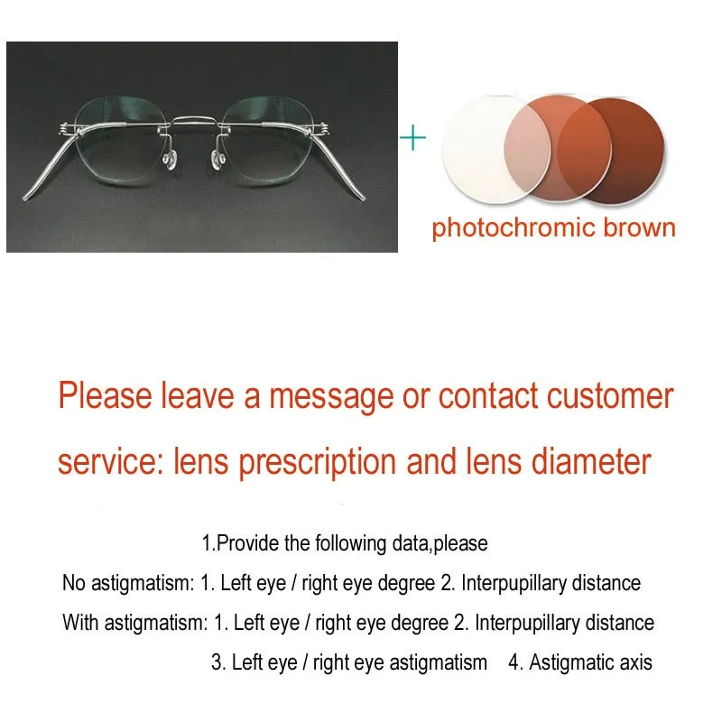 Yujo Unisex Rimless Polygon Stainless Steel Eyeglasses Y081