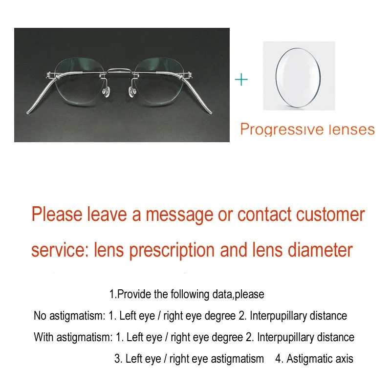Yujo Unisex Rimless Polygon Stainless Steel Eyeglasses Y081
