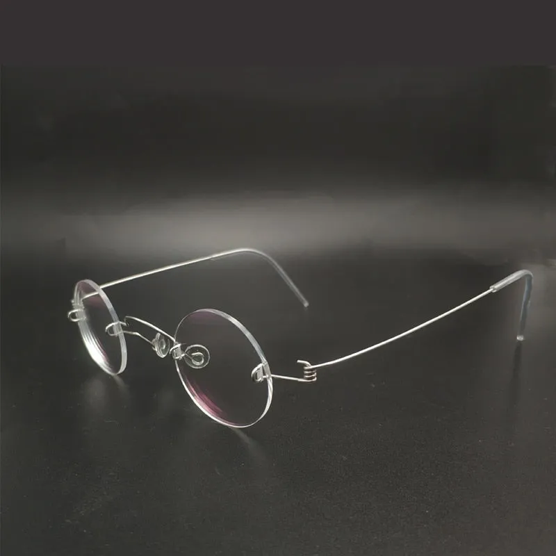 Yujo Unisex Rimless Round Stainless Steel Eyeglasses Y016