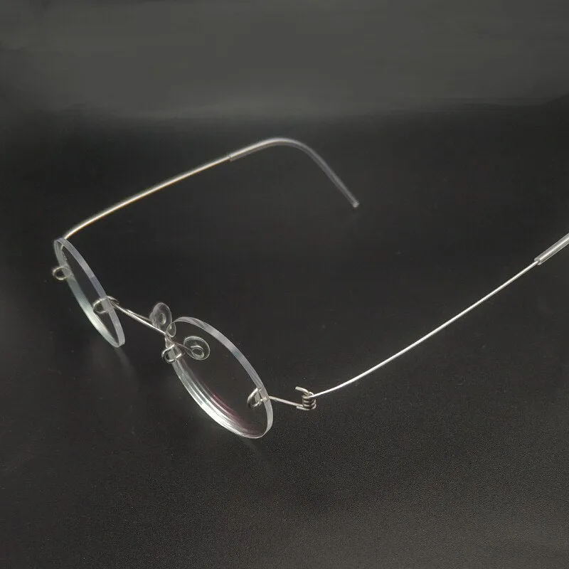 Yujo Unisex Rimless Round Stainless Steel Eyeglasses Y016